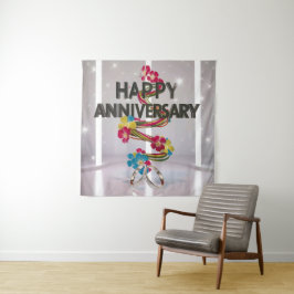 Feliz Casamento Aniversário Tapeçaria
