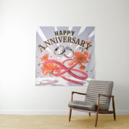 Feliz Casamento Aniversário Tapeçaria