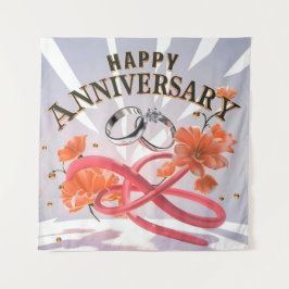 Feliz Casamento Aniversário Tapeçaria