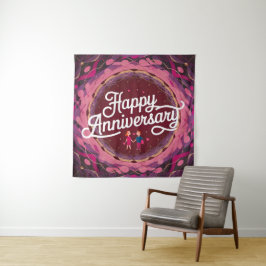 Feliz Casamento Aniversário Tapeçaria