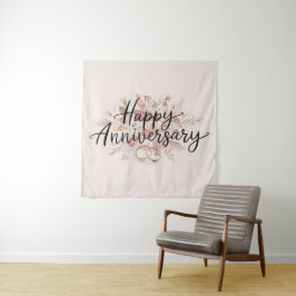 Feliz Casamento Aniversário Tapeçaria