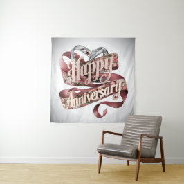 Feliz Casamento Aniversário Tapeçaria