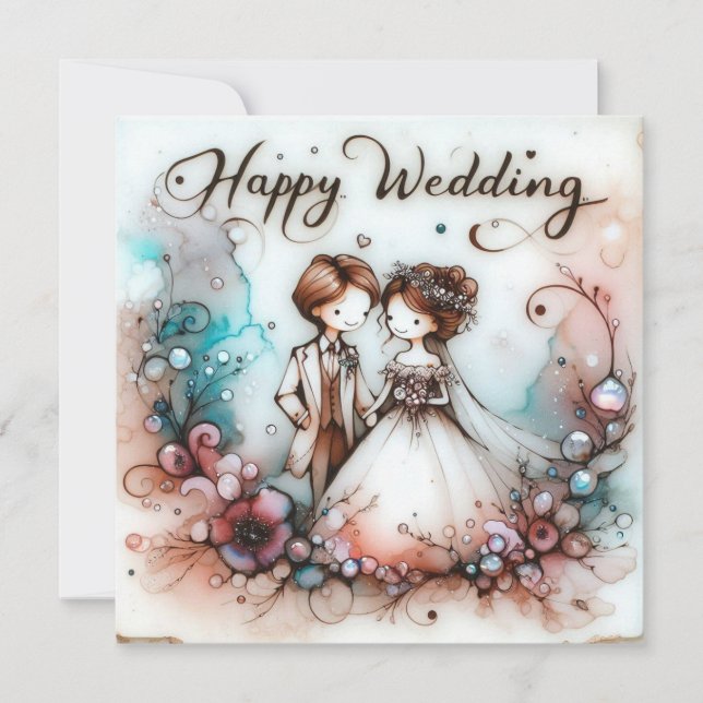 Feliz casamento Cartões de saudação (Frente)