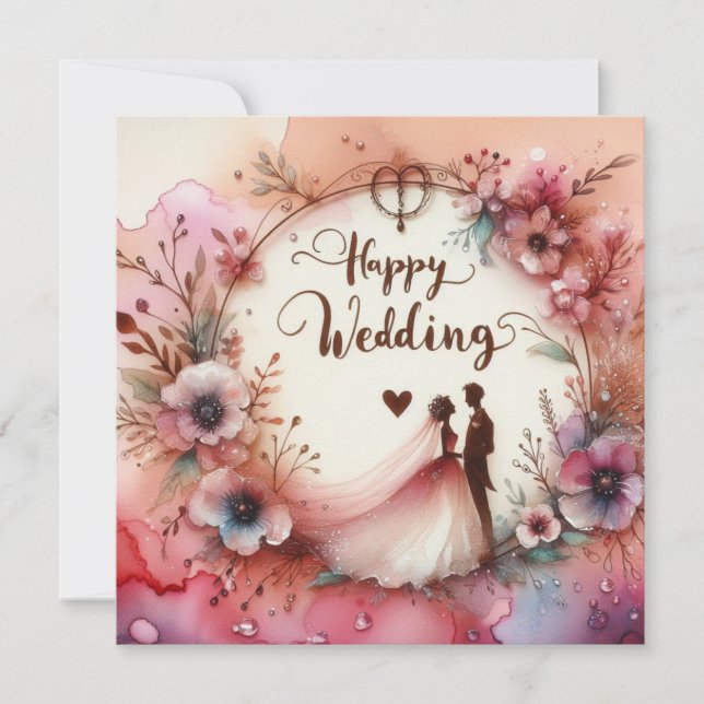 Feliz casamento Cartões de saudação (Frente)