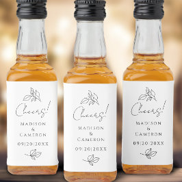 Feliz Casamento Elegante de Folhas Negras e Branca