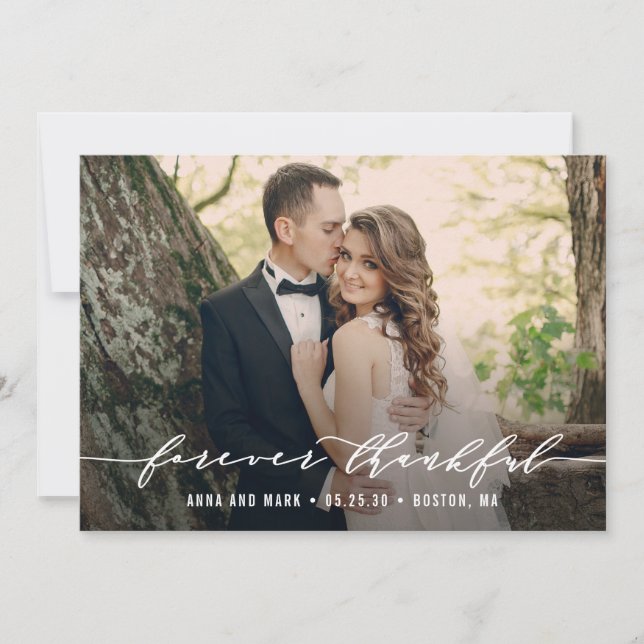 Feliz Casamento, Obrigado Cartão com fotos (Frente)