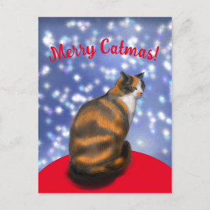 Feliz Catmas, cartão postal do gato marmalade