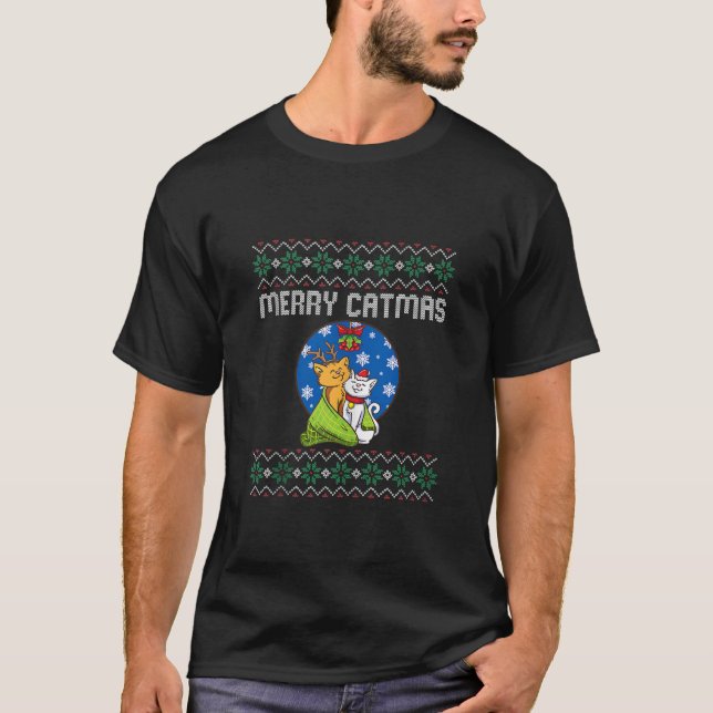 Feliz Catmas Suéter de Natal Feio Suor Feio C (Frente)