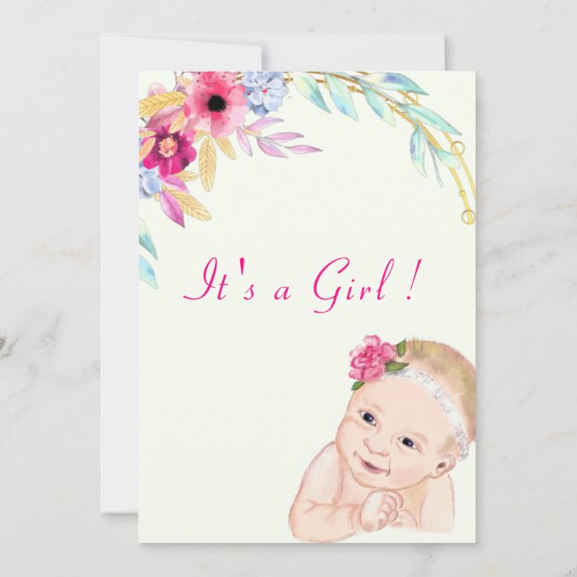 Feliz Chá De Bebê Convide Design (Verso)