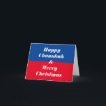 Feliz Chanukah e Feliz Cartão de Férias de Natal<br><div class="desc">Frente: Feliz Chanukah! Feliz Natal! 
Interior: Celebrar vamos!</div>