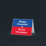 Feliz Chanukah e feliz cartão de Natal<br><div class="desc">Frente: Feliz Chanukah! Feliz Natal! Dentro: Celebração de Vamos!</div>