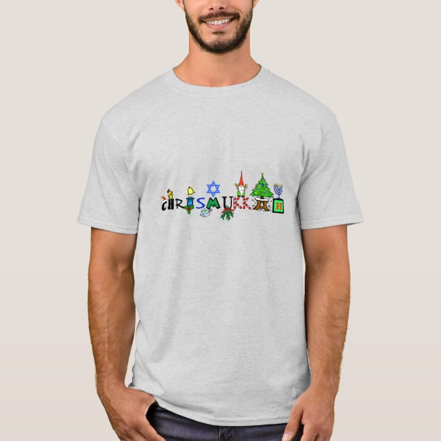 Feliz Chrismukkah Diversão Gráfica Camisa (Frente)