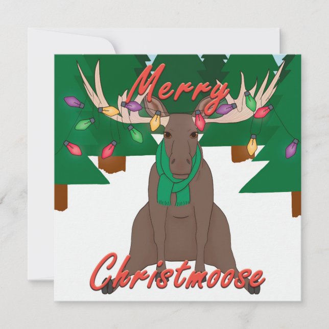 Feliz Christmoose - Cartão de Natal (Frente)