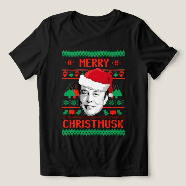 Feliz Christmusk UGLY CHRISTMAS SWEATER (Design frontal)