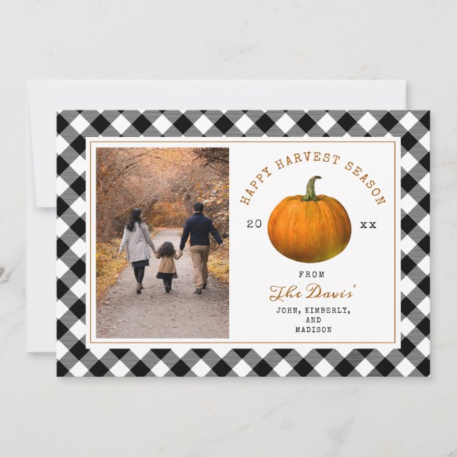 Feliz Colheita Xadrez de Abóbora Foto de Ação de G (Frente)