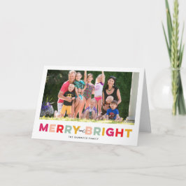 Feliz Colorida de Tipo e Cartão de Feriado Brilhan