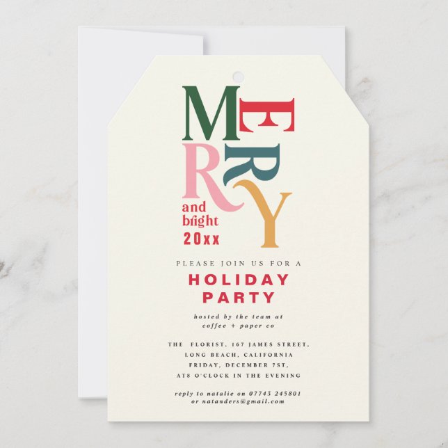 Feliz colorida e festa de Natal brilhante (Frente)