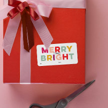 Feliz Colorida Moderna e Etiqueta de Presente Bril