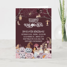 Feliz Convite de aniversário de Halloween Spooky