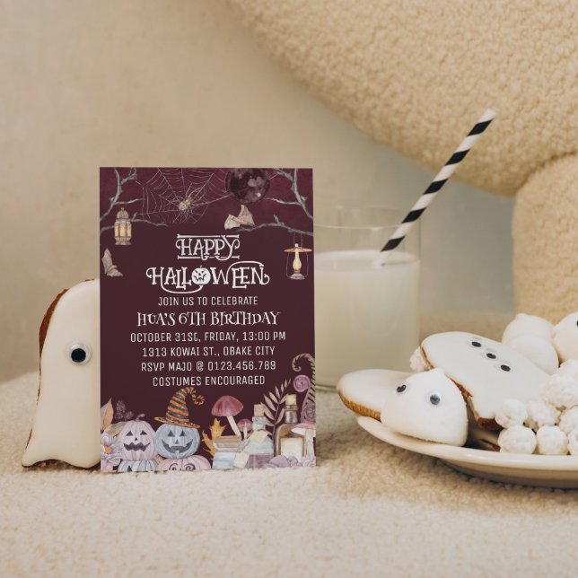 Feliz Convite de aniversário de Halloween Spooky (Criador carregado)