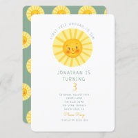 Feliz Convite de Aniversário de Primeira Viagem à