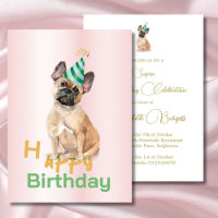 Feliz Convite de festas de Aniversário do Cão-Tour