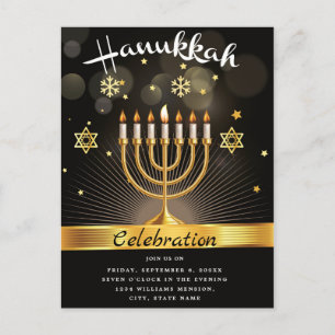 Feliz Convite de festas de Celebração de Hanukkah