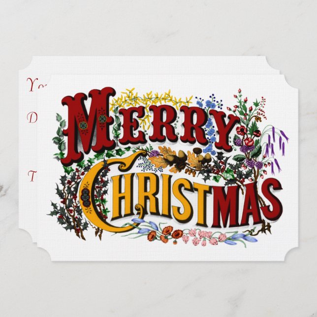 Feliz Convite de festas de Natal (Frente/Verso)