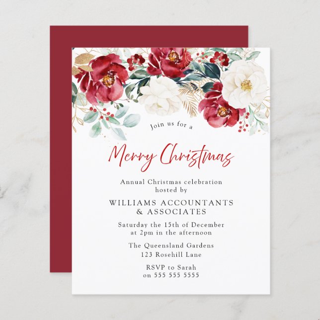 Feliz Convite de festas de Natal (Frente/Verso)