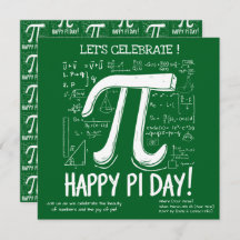 Feliz Convite de festas Pi Day - Matemática Divert