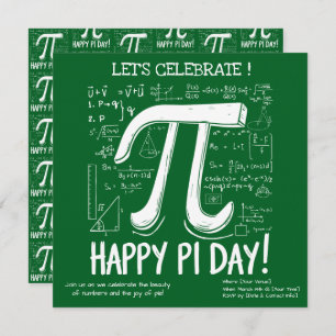 Feliz Convite de festas Pi Day - Matemática Divert