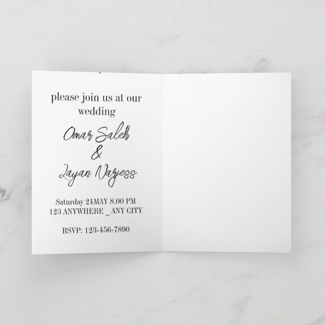 Feliz convite para casamento (Interior)