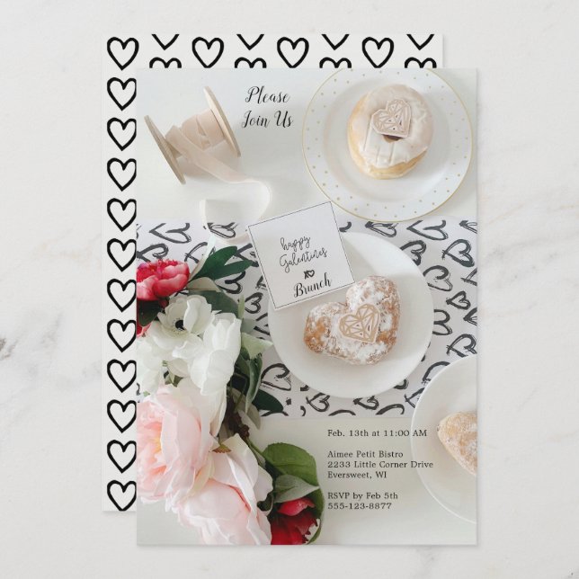 Feliz convite para o coração negro do dia de Galen (Frente/Verso)