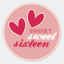 Feliz Coração Doce Dezesseis Adesivo