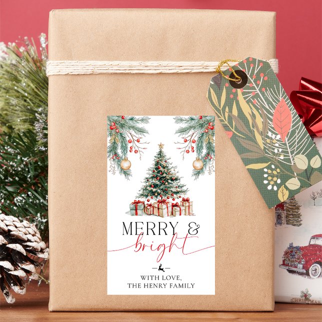 Feliz de árvores de Natal e adesivos de presentes  (Criador carregado)