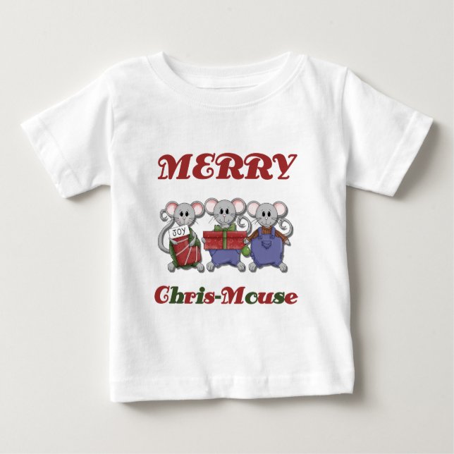 Feliz de Camisetas e presentes do mouse Chris-Mous (Frente)