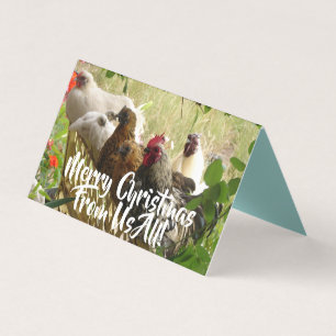 Feliz De Galinhas Galhadas Do Cartão De Natal Dos 