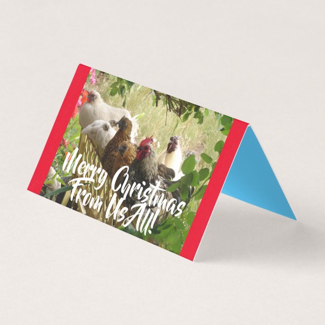Feliz De Galinhas Galhadas Do Cartão De Natal Dos  (Frente)