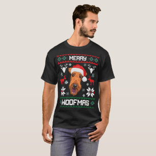 Feliz de Natal Airedale Terrier Camiseta de Natal