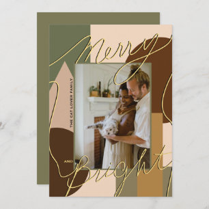 Feliz de Natal Moderno Brilhante Tons da Terra