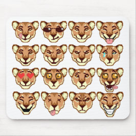 Feliz desenho animado Lioness emoticon Mousepad