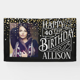 Feliz design de aniversário com ouro confetti