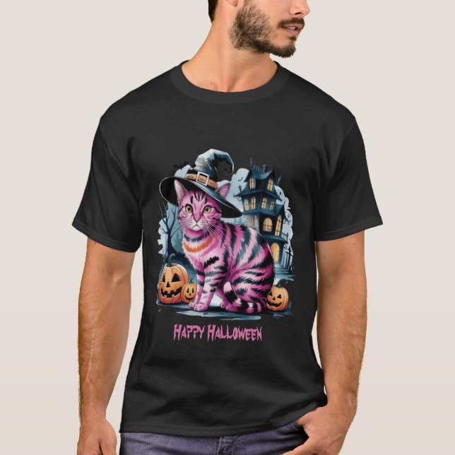 Feliz Design de Camiseta Noturna de Halloween (Frente)