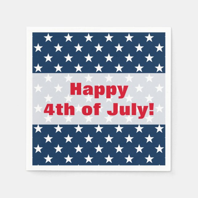 Feliz dia 4 de julho, guardanapos do Dia da Indepe (Frente)