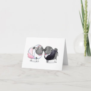 Feliz dia após o cartão de casamento de pug preto