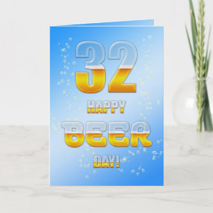 Feliz Dia da Cerveja 32.º cartão de aniversário