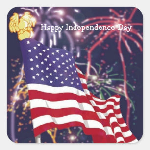 Feliz Dia da Independência - Adesivo Quadrado