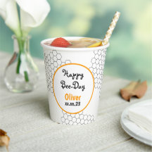 Feliz Dia das Abelhas Cups de Papel Honeycomb