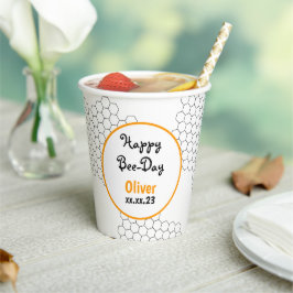 Feliz Dia das Abelhas Cups de Papel Honeycomb
