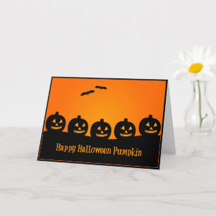 Feliz Dia das Bruxas Abóbora - Cartão de Halloween